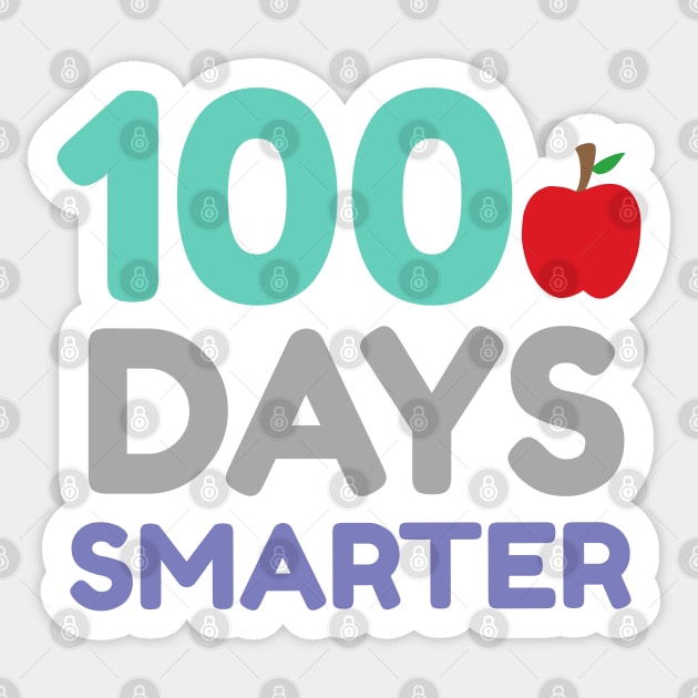 100 Days Smarter - 100 Days Of School Sticker by Petalprints